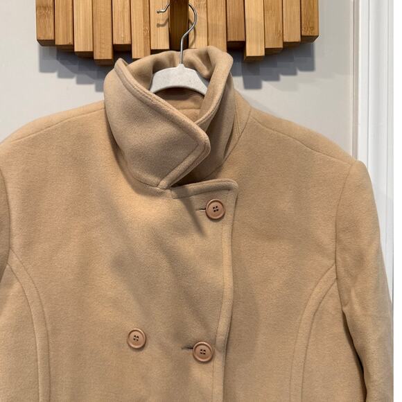 Vintage Forecaster of Boston Caramel Brown Lamb's Wool Lined Peacoat Sz 16 NEW - Picture 5 of 6